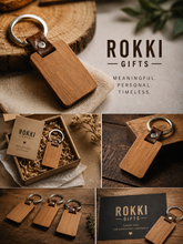 Load image into Gallery viewer, ROKKI Square Wooden Keychain