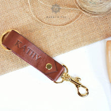 Load image into Gallery viewer, Custom leather keychain for her - Rokkigifts