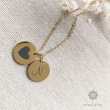 Load image into Gallery viewer, Initial Disc Necklace, Personalized Disc Necklace - Rokkigifts