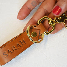 Load image into Gallery viewer, Personalised Leather Keyring - Rokkigifts