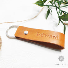 Load image into Gallery viewer, Personalised leather keyring - Rokkigifts