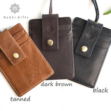 Load image into Gallery viewer, Personalized leather ID Badge Holder - Rokkigifts