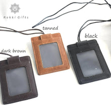 Load image into Gallery viewer, Personalized leather ID Badge Holder - Rokkigifts