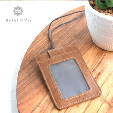 Load image into Gallery viewer, Personalized leather ID Badge Holder - Rokkigifts