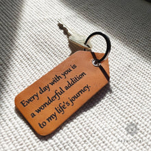 Load image into Gallery viewer, Personalized leather quote keychain - Rokkigifts