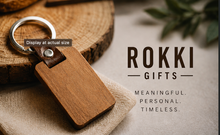 Load image into Gallery viewer, ROKKI Square Wooden Keychain