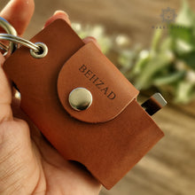 Load image into Gallery viewer, Handmade Leather Car keychain , Car key fob , gift for him, gift for Dad Rokkigifts