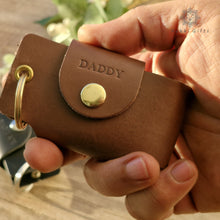 Load image into Gallery viewer, Handmade Leather Car keychain , Car key fob , gift for him, gift for Dad Rokkigifts