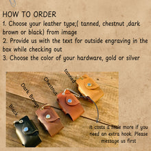 Load image into Gallery viewer, Handmade Leather Car keychain , Car key fob , gift for him, gift for Dad Rokkigifts