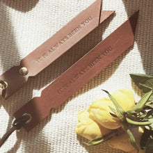 Load image into Gallery viewer, set of custom Leather bookmark and keychain - Rokkigifts