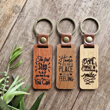 Load image into Gallery viewer, Wood Keychain, Wooden keyring ,Engraved Keychain Rokkigifts