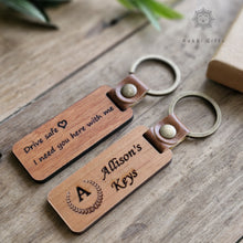 Load image into Gallery viewer, Wood Keychain, Wooden keyring ,Engraved Keychain, (Copy) Rokkigifts