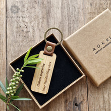 Load image into Gallery viewer, Wood Keychain, Wooden keyring ,Engraved Keychain Rokkigifts