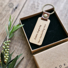 Load image into Gallery viewer, Wood Keychain, Wooden keyring ,Engraved Keychain Rokkigifts