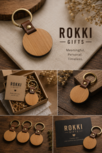 Load image into Gallery viewer, ROKKI Round Wooden Keychain

