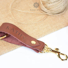 Load image into Gallery viewer, Custom leather keychain for her - Rokkigifts
