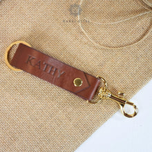 Load image into Gallery viewer, Custom leather keychain for her - Rokkigifts
