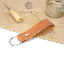 Load image into Gallery viewer, Personalised leather keyring - Rokkigifts
