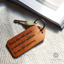 Load image into Gallery viewer, Personalized leather quote keychain - Rokkigifts
