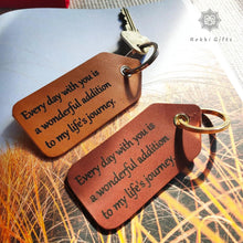 Load image into Gallery viewer, Personalized leather quote keychain - Rokkigifts

