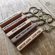 Load image into Gallery viewer, Wood Keychain, Wooden keyring ,Engraved Keychain, (Copy) Rokkigifts
