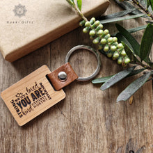 Load image into Gallery viewer, Wood Keychain, Wooden keyring ,Engraved Keychain Rokkigifts
