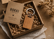 Load image into Gallery viewer, ROKKI Square Wooden Keychain
