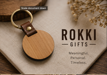 Load image into Gallery viewer, ROKKI Round Wooden Keychain
