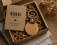 Load image into Gallery viewer, ROKKI Round Wooden Keychain
