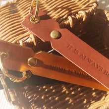 Load image into Gallery viewer, leather keyring with personalised monogram - Rokkigifts
