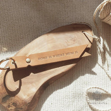 Load image into Gallery viewer, leather keyring with personalised monogram - Rokkigifts
