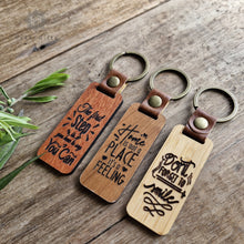 Load image into Gallery viewer, Wood Keychain, Wooden keyring ,Engraved Keychain Rokkigifts
