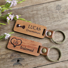Load image into Gallery viewer, Wood Keychain, Wooden keyring ,Engraved Keychain Rokkigifts
