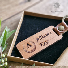 Load image into Gallery viewer, Wood Keychain, Wooden keyring ,Engraved Keychain, (Copy) Rokkigifts
