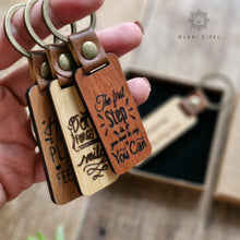 Load image into Gallery viewer, Wood Keychain, Wooden keyring ,Engraved Keychain Rokkigifts
