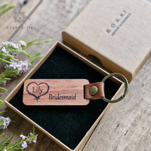 Load image into Gallery viewer, Wood Keychain, Wooden keyring ,Engraved Keychain Rokkigifts
