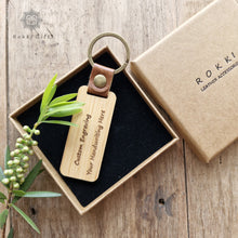 Load image into Gallery viewer, Wood Keychain, Wooden keyring ,Engraved Keychain Rokkigifts
