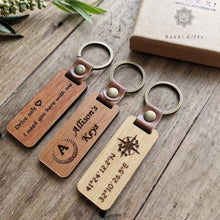 Load image into Gallery viewer, Wood Keychain, Wooden keyring ,Engraved Keychain, (Copy) Rokkigifts
