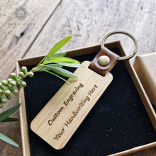 Load image into Gallery viewer, Wood Keychain, Wooden keyring ,Engraved Keychain Rokkigifts
