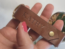 Load and play video in Gallery viewer, Custom leather keychain for her | RokkiGifts
